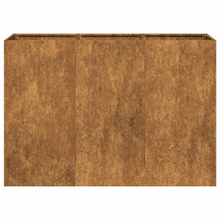 Fioriera-Vaso-Contenitore per Piante Arrugginita 120x40x80 cm in Acciaio Corten