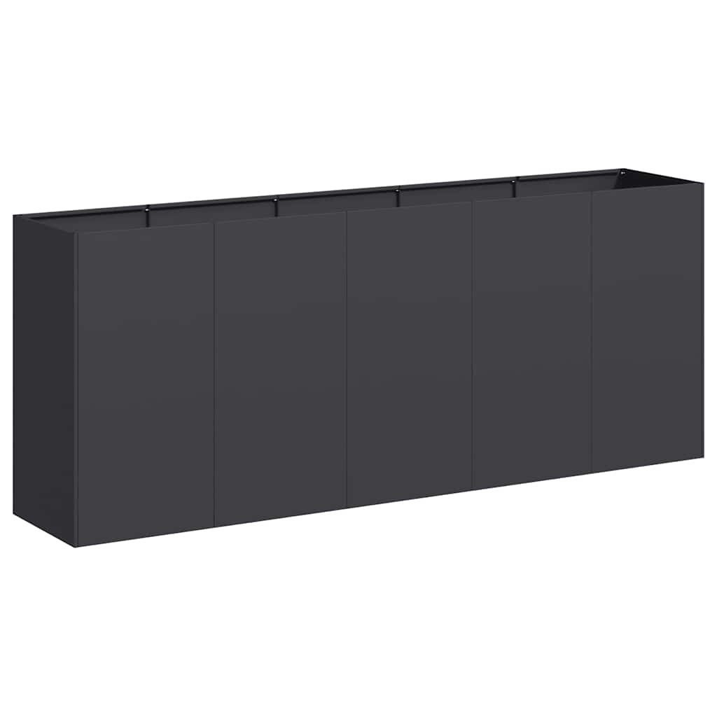 Fioriera Nera 200x40x80 cm in Acciaio Laminato a Freddo 860724