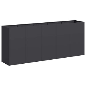 Fioriera Nera 200x40x80 cm in Acciaio Laminato a Freddo 860724