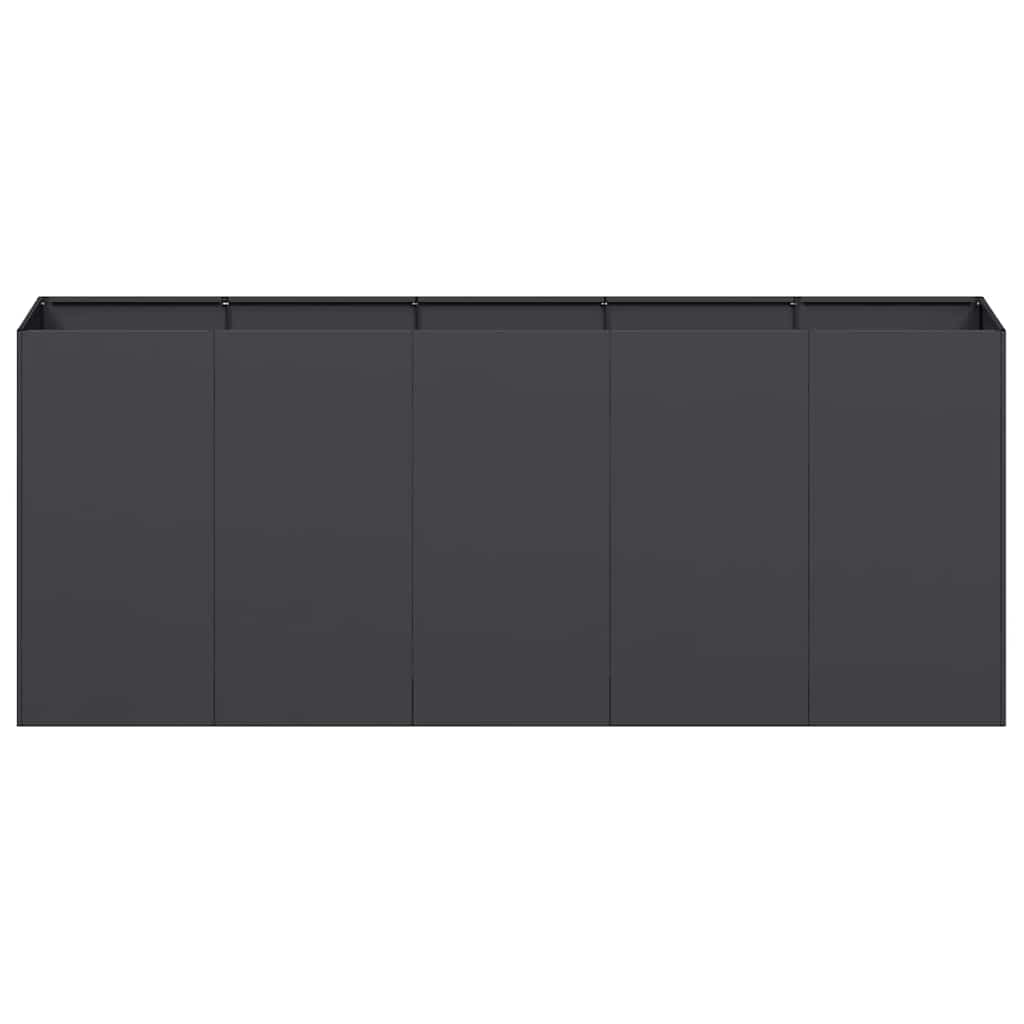 Fioriera Nera 200x40x80 cm in Acciaio Laminato a Freddo 860724