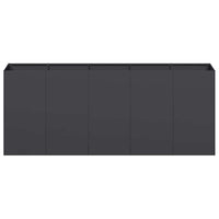 Fioriera Nera 200x40x80 cm in Acciaio Laminato a Freddo 860724