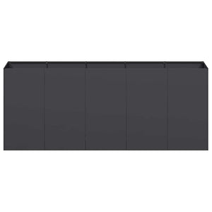 Fioriera Nera 200x40x80 cm in Acciaio Laminato a Freddo 860724