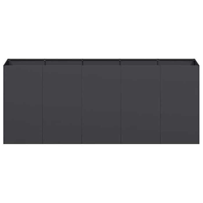 Fioriera Nera 200x40x80 cm in Acciaio Laminato a Freddo 860724