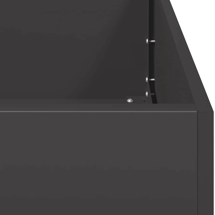 Fioriera Nera 200x40x80 cm in Acciaio Laminato a Freddo 860724