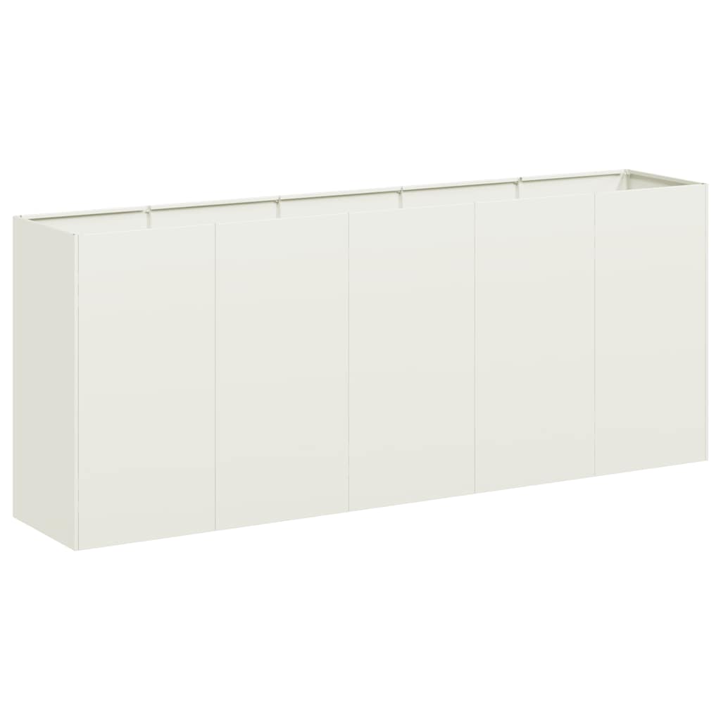 vidaXL Fioriera Bianca 200x40x80 cm in Acciaio Laminato a Freddo