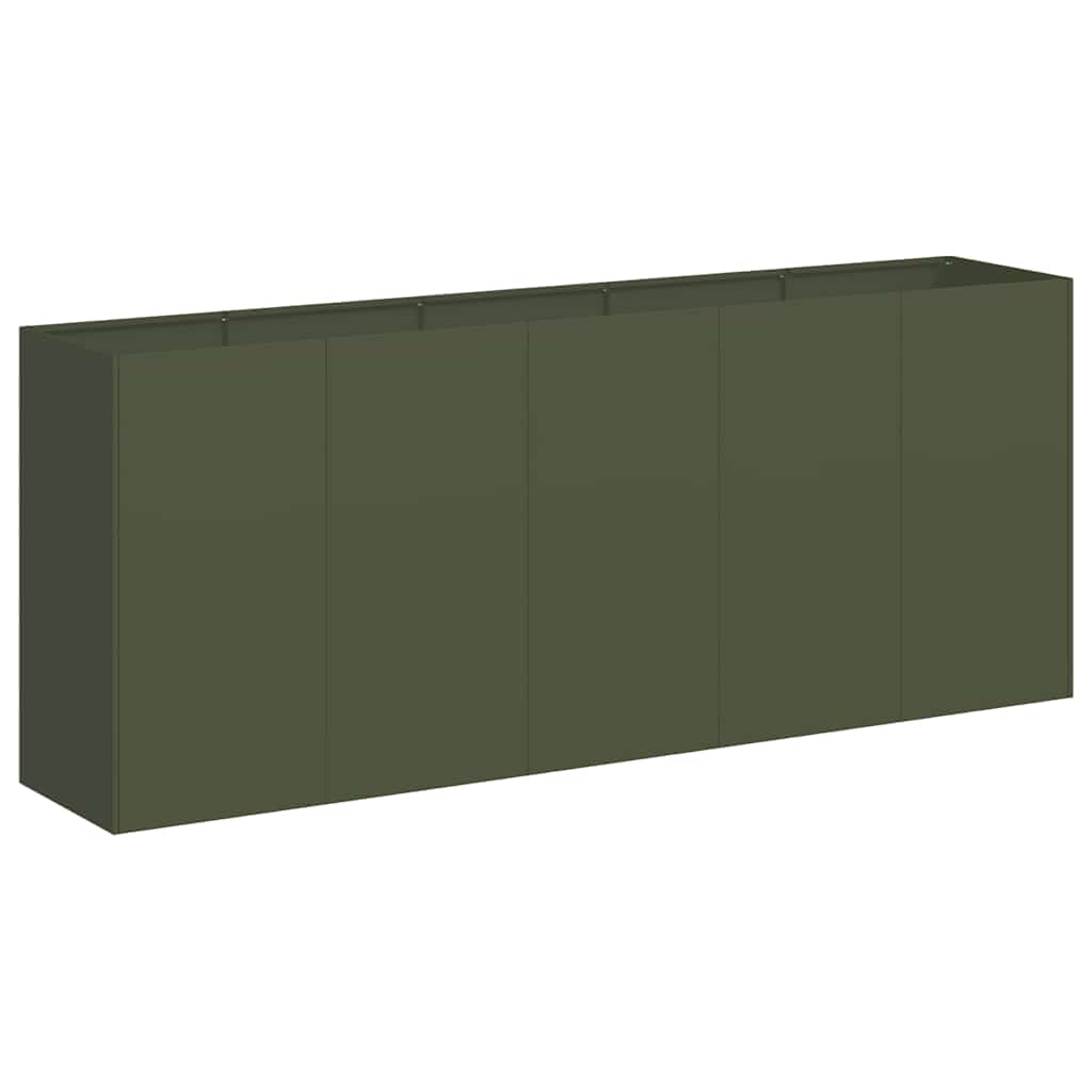 Fioriera Verde Oliva 200x40x80 cm in Acciaio Laminato a Freddo 860727