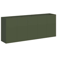 Fioriera Verde Oliva 200x40x80 cm in Acciaio Laminato a Freddo 860727