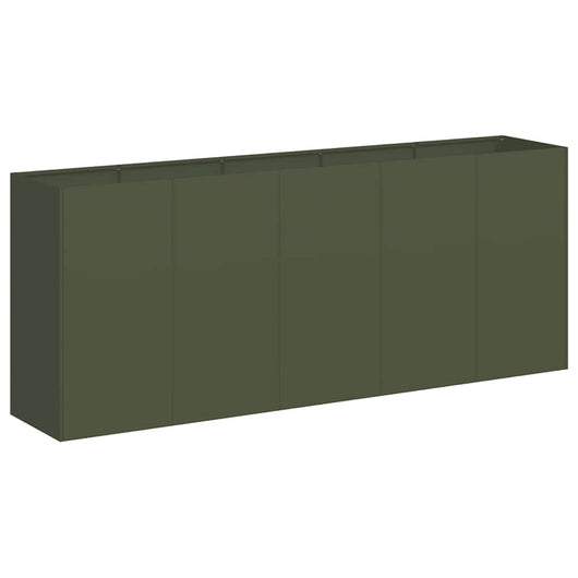 vidaXL Fioriera Verde Oliva 200x40x80 cm in Acciaio Laminato a Freddo