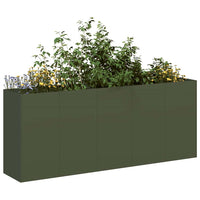 Fioriera Verde Oliva 200x40x80 cm in Acciaio Laminato a Freddo 860727