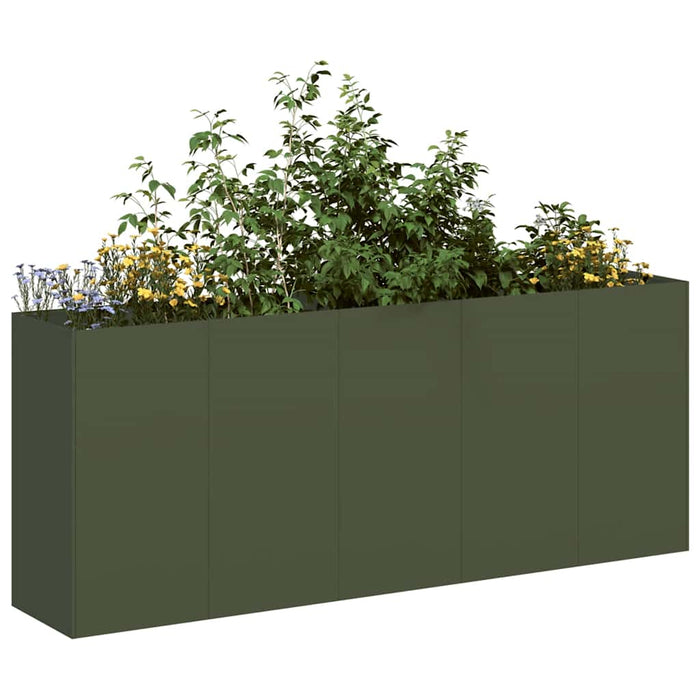 Fioriera Verde Oliva 200x40x80 cm in Acciaio Laminato a Freddo 860727