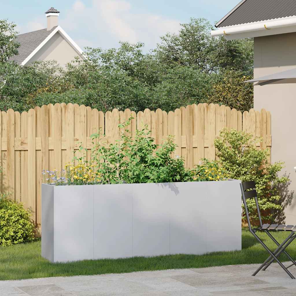 Fioriera-Vaso-Contenitore per Piante 200x40x80 cm in Acciaio Zincato