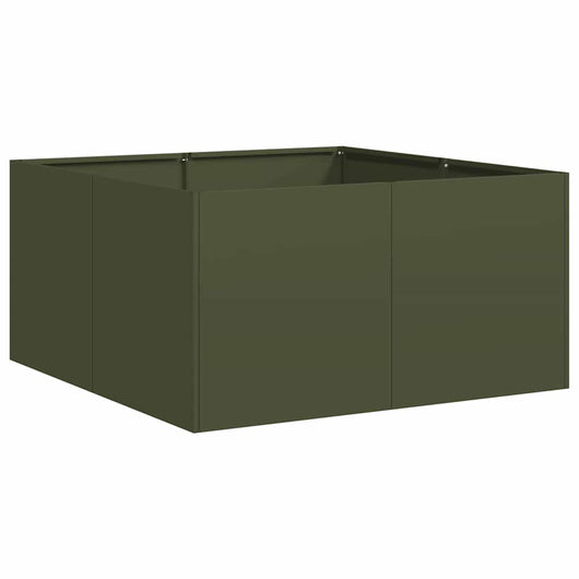 vidaXL Fioriera Verde Oliva 80x80x40 cm in Acciaio Laminato a Freddo