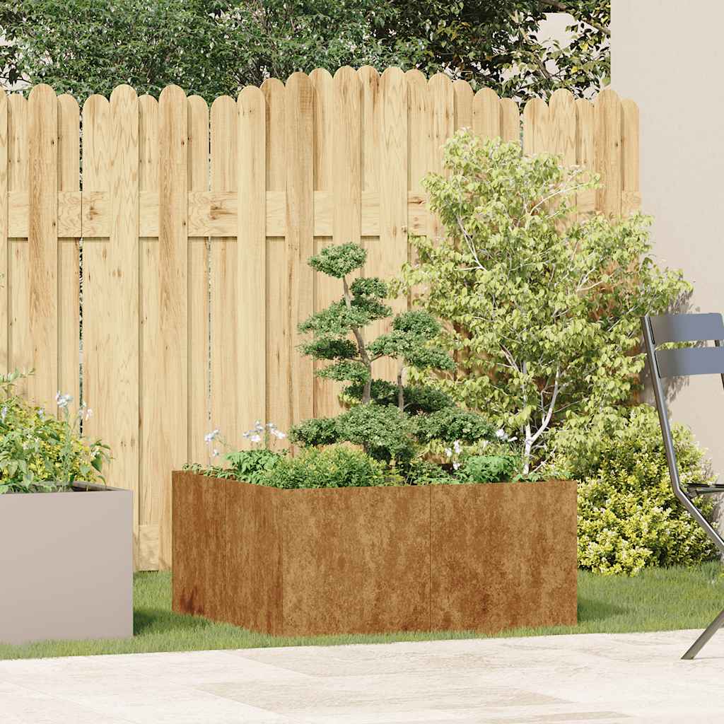 vidaXL Fioriera Arrugginita 80x80x40 cm in Acciaio Corten