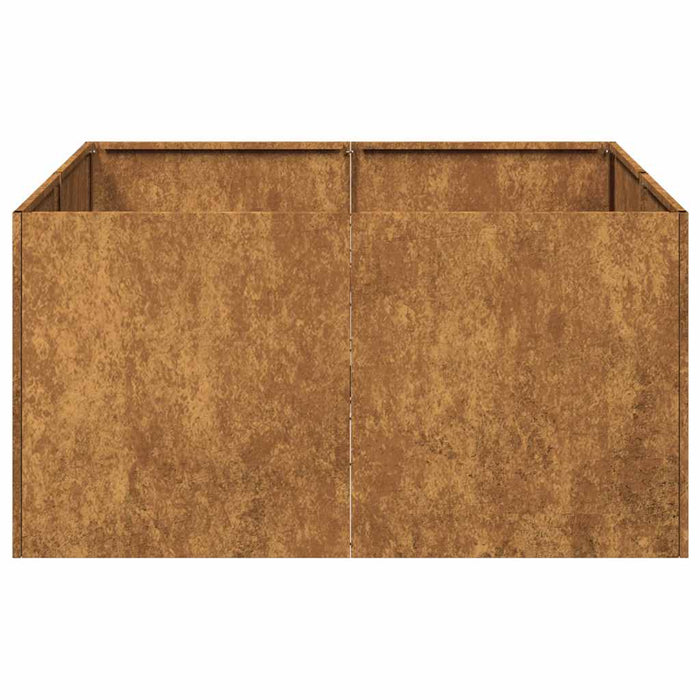 Fioriera-Vaso-Contenitore per Piante Arrugginita 80x80x40 cm in Acciaio Corten