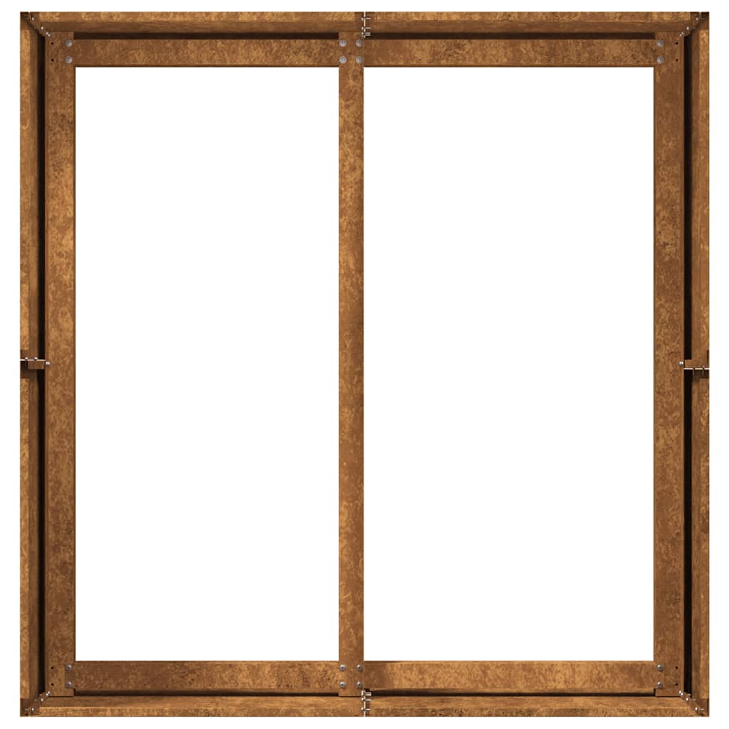 Fioriera-Vaso-Contenitore per Piante Arrugginita 80x80x40 cm in Acciaio Corten