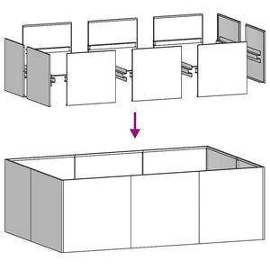 vidaXL Fioriera Antracite 120x80x40 cm in Acciaio