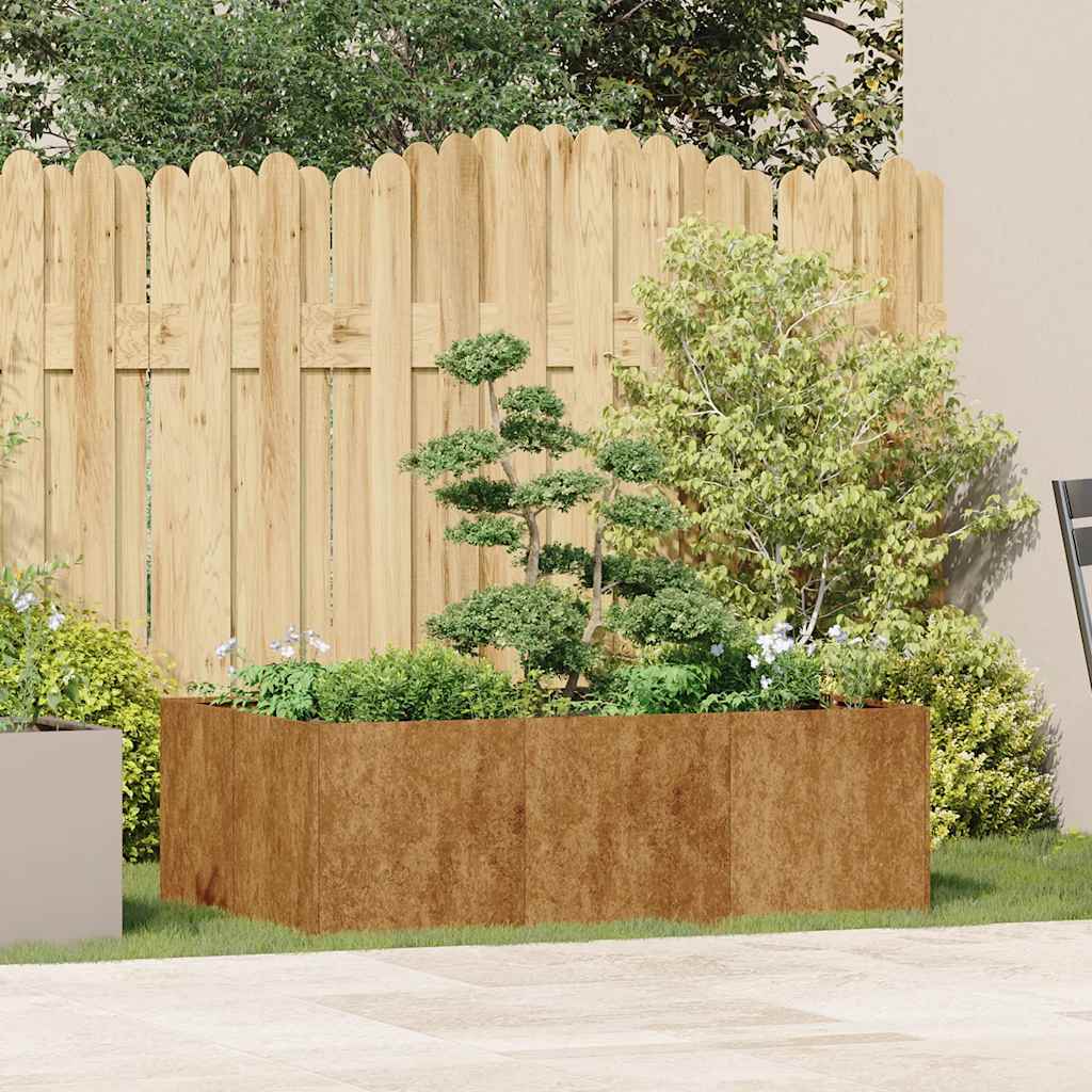 Fioriera Arrugginita 120x80x40 cm in Acciaio Corten 860751