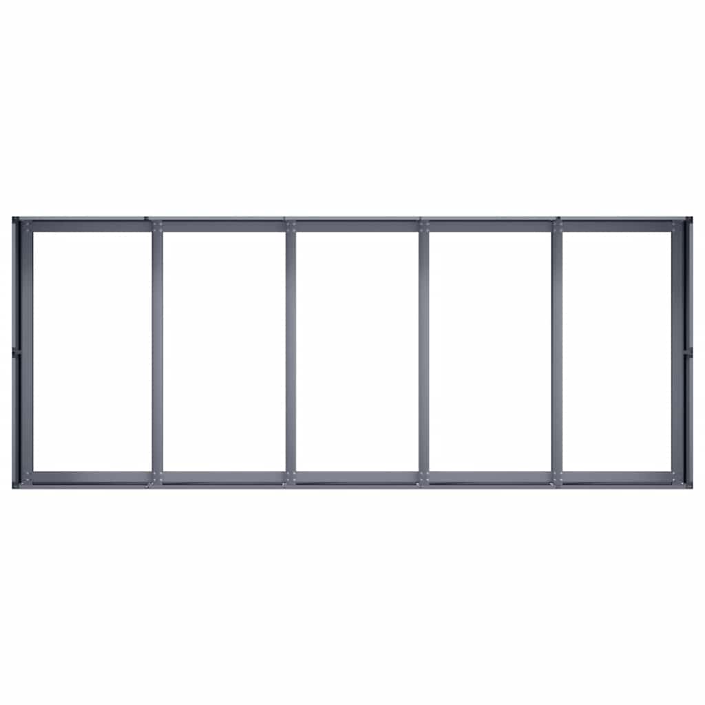 Fioriera-Vaso-Contenitore per Piante Antracite 200x80x40 cm in Acciaio