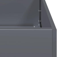 Fioriera-Vaso-Contenitore per Piante Antracite 200x80x40 cm in Acciaio