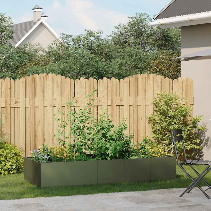 Fioriera Verde Oliva 200x80x40 cm in Acciaio 860755