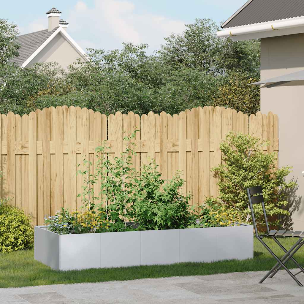 Fioriera-Vaso-Contenitore per Piante 200x80x40 cm in Acciaio Zincato