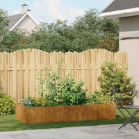 Fioriera Arrugginita 200x80x40 cm in Acciaio Corten 860758