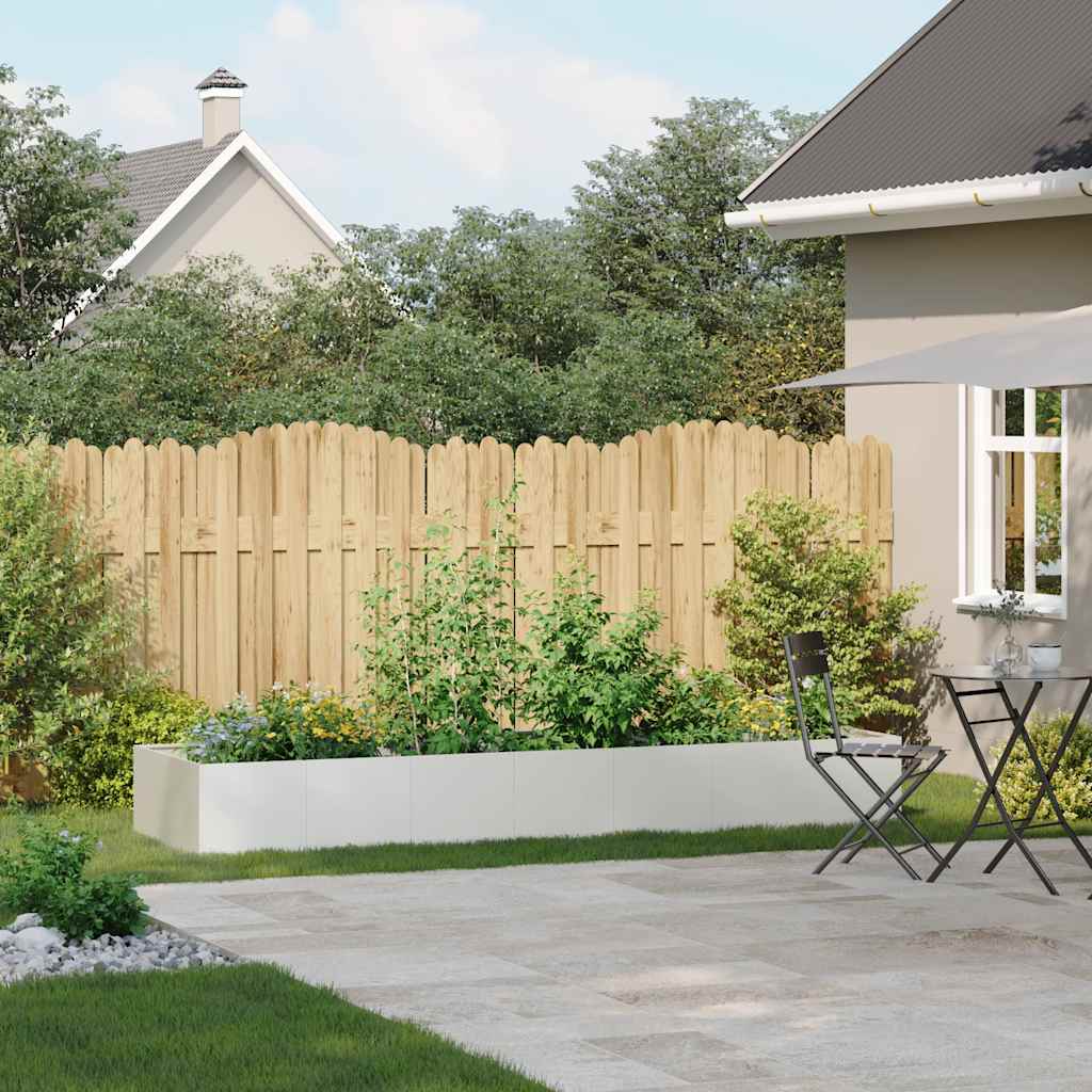 Fioriera-Vaso-Contenitore per Piante Bianca 280x80x40 cm in Acciaio