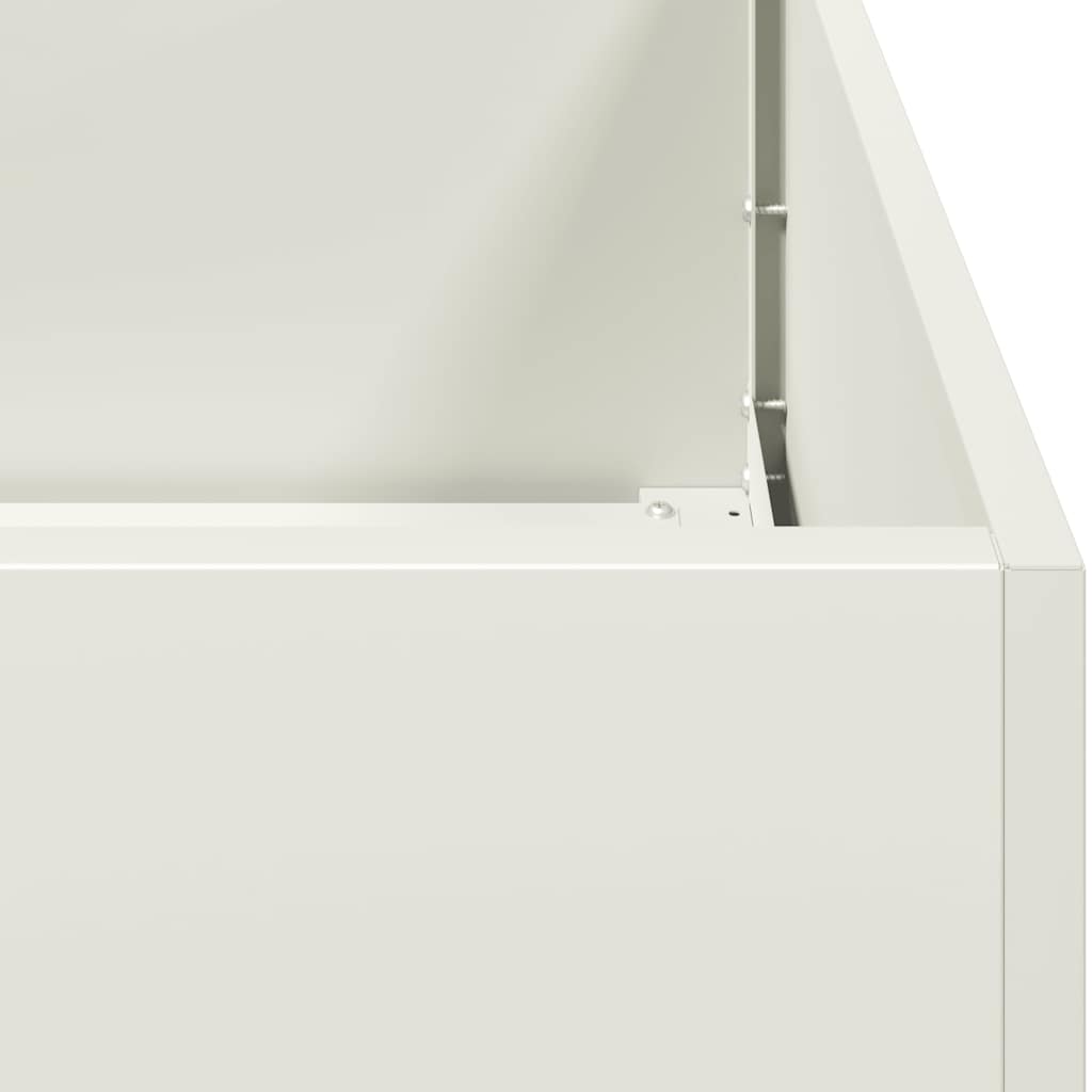 Fioriera-Vaso-Contenitore per Piante Bianca 280x80x40 cm in Acciaio