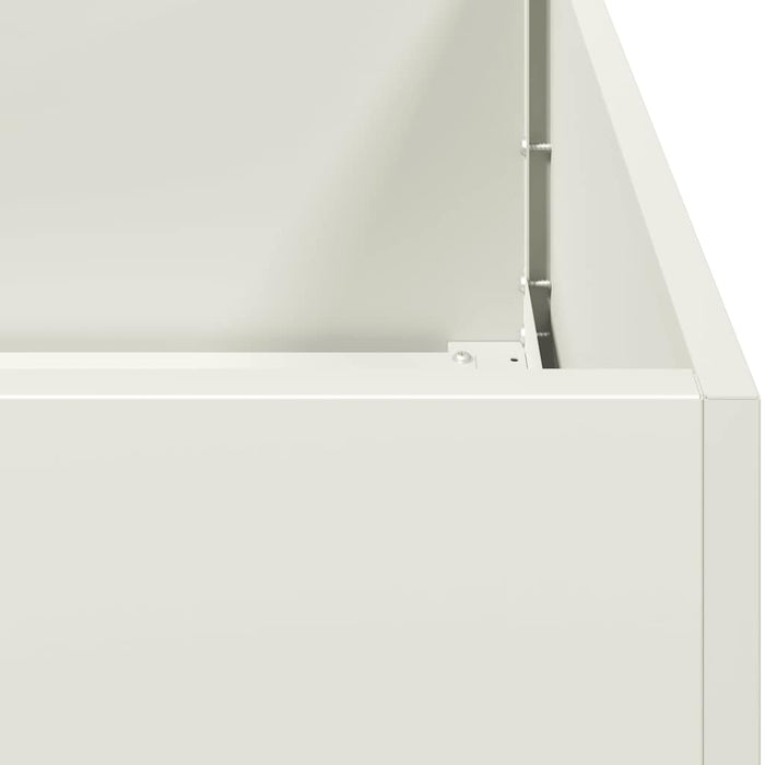 Fioriera-Vaso-Contenitore per Piante Bianca 280x80x40 cm in Acciaio