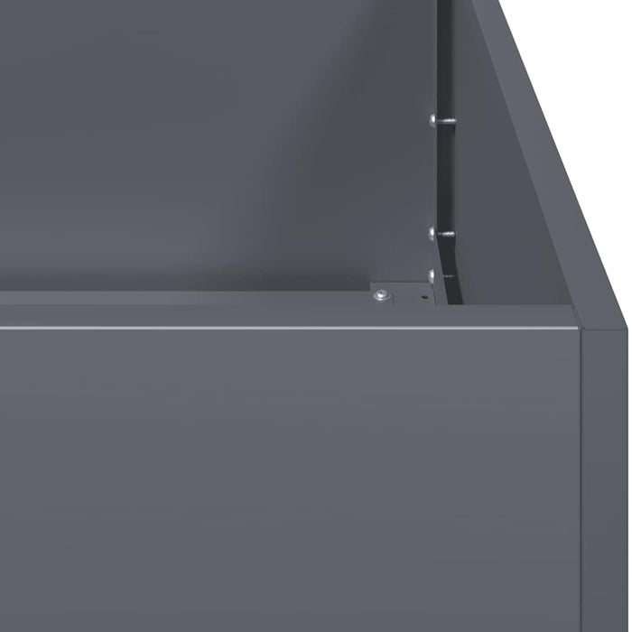 Fioriera-Vaso-Contenitore per Piante Antracite 280x80x40 cm in Acciaio