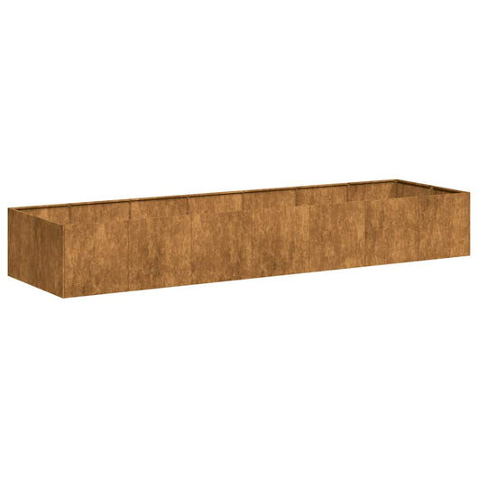 Fioriera-Vaso-Contenitore per Piante Arrugginita 280x80x40 cm in Acciaio Corten