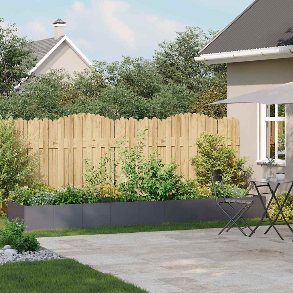 Fioriera-Vaso-Contenitore per Piante Antracite 360x80x40 cm in Acciaio