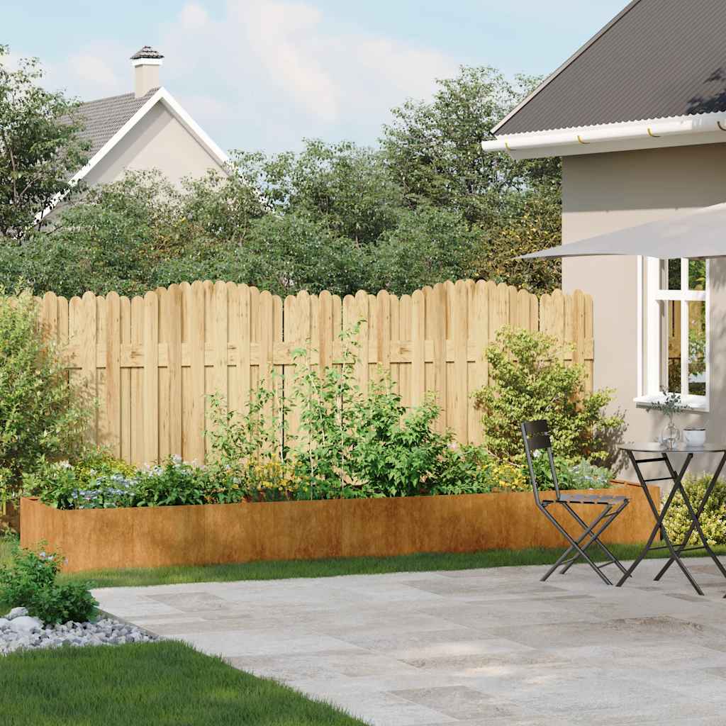 Fioriera-Vaso-Contenitore per Piante Arrugginita 360x80x40 cm in Acciaio Corten