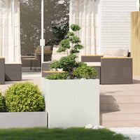 Fioriera-Vaso-Contenitore per Piante Bianca 80x80x80 cm in Acciaio