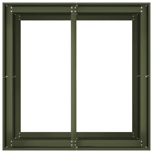 Fioriera Verde Oliva 80x80x80 cm in Acciaio 860783