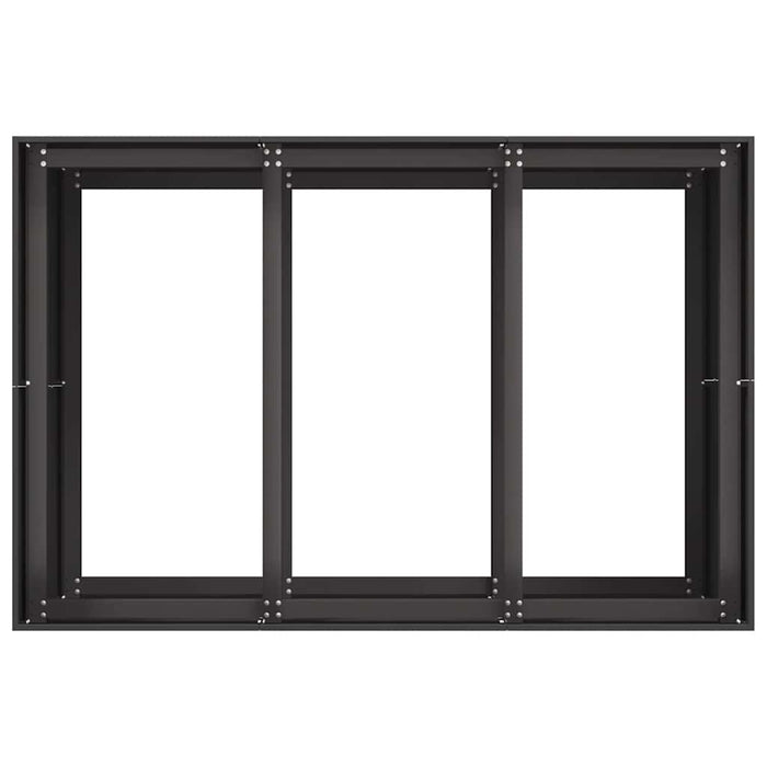 Fioriera-Vaso da Esterno-Contenitore per Piante Nera 120x80x80 cm in Acciaio