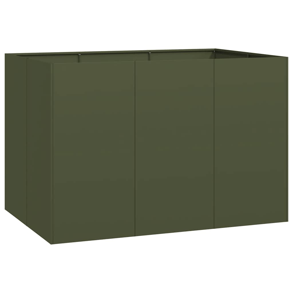 vidaXL Fioriera Verde Oliva 120x80x80 cm in Acciaio