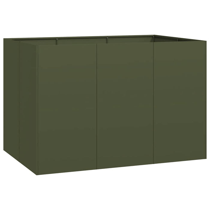 vidaXL Fioriera Verde Oliva 120x80x80 cm in Acciaio