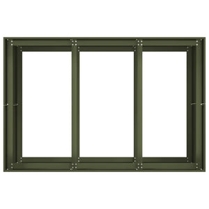 vidaXL Fioriera Verde Oliva 120x80x80 cm in Acciaio