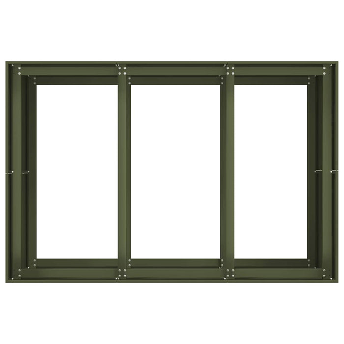vidaXL Fioriera Verde Oliva 120x80x80 cm in Acciaio