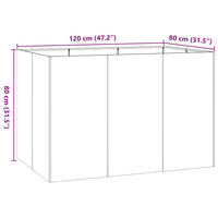 vidaXL Fioriera Verde Oliva 120x80x80 cm in Acciaio