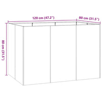 Fioriera-Vaso-Contenitore per Piante 120x80x80 cm in Acciaio Inox