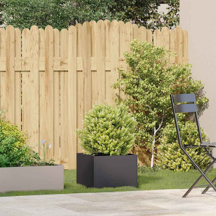 Fioriera-Vaso da Esterno-Contenitore per Piante Nera 40x40x30 cm in Acciaio