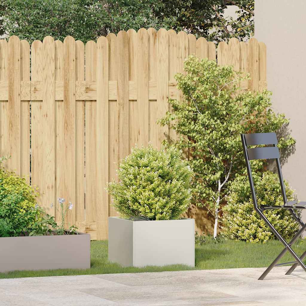 Fioriera-Vaso-Contenitore per Piante Bianca 40x40x30 cm in Acciaio