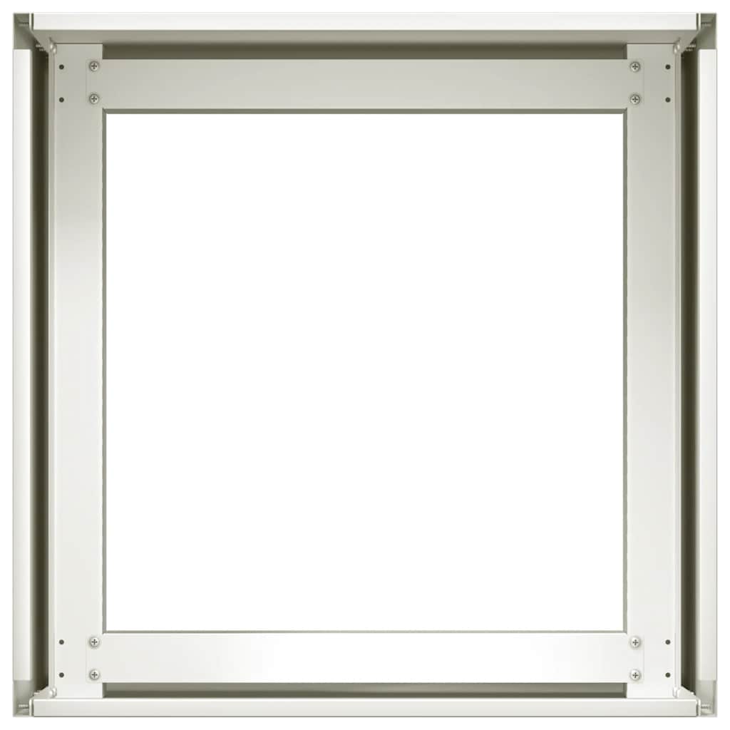 Fioriera-Vaso-Contenitore per Piante Bianca 40x40x30 cm in Acciaio