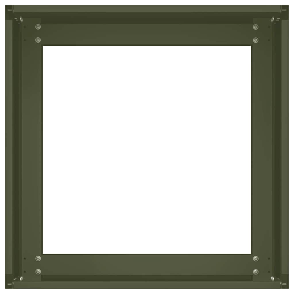 vidaXL Fioriera Verde Oliva 40x40x30 cm in Acciaio
