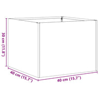 vidaXL Fioriera Verde Oliva 40x40x30 cm in Acciaio