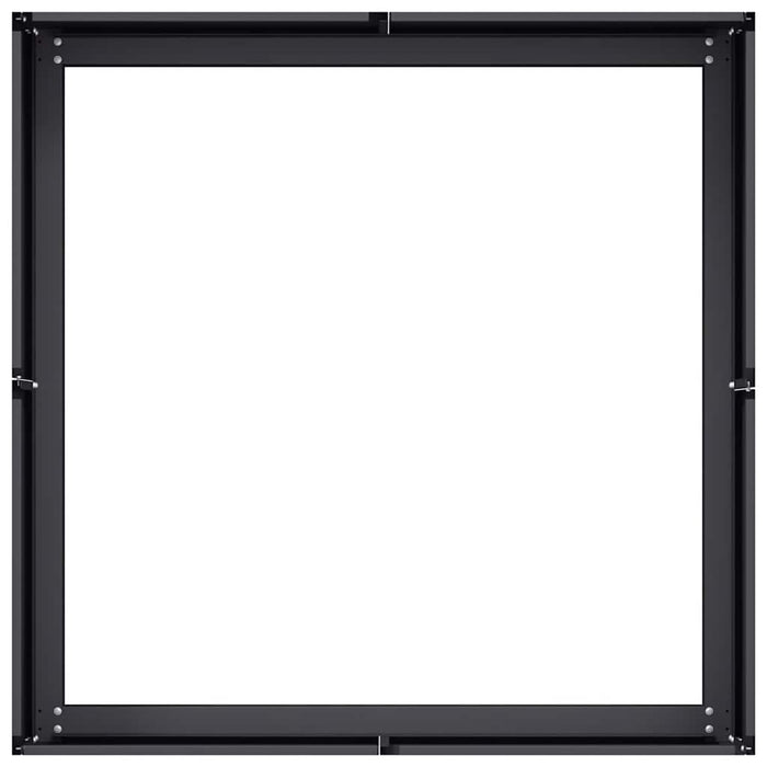 Fioriera-Vaso da Esterno-Contenitore per Piante Nera 80x80x30 cm in Acciaio