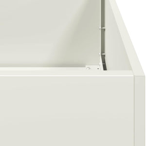 Fioriera-Vaso-Contenitore per Piante Bianca 80x80x30 cm in Acciaio