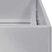 Fioriera-Vaso-Contenitore per Piante 80x80x30 cm in Acciaio Zincato